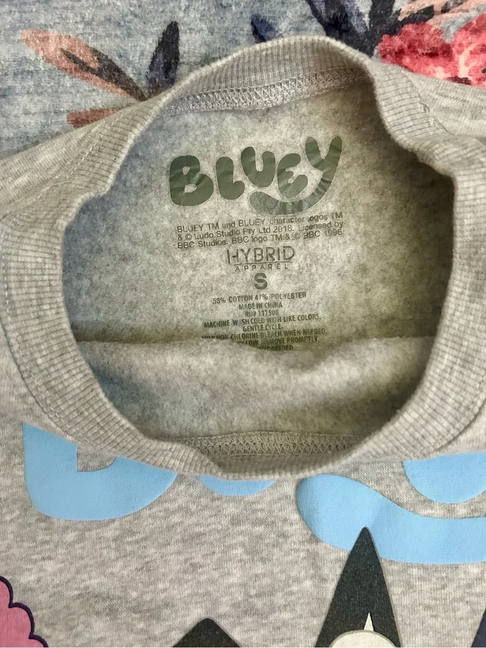 Bluey Grey Graphic Kids Crewneck Sweatshirt